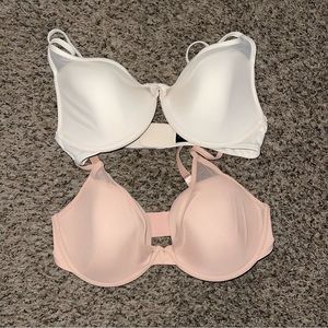 2x Pepper Classic All You Bras in White Smoke & Sienna Rose Size 38B EUC